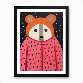 Pink Polka Dot Red Panda 4 Art Print