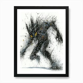 Wolf in form of Human Art Print