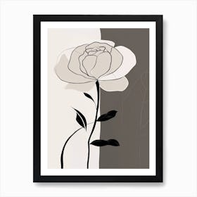 Rose Line Art Abstract 5 Art Print
