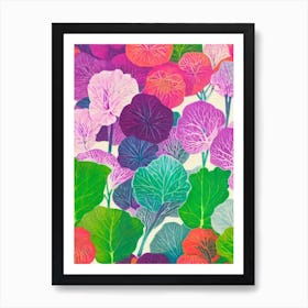 Kohlrabi Risograph Retro Poster vegetable Art Print