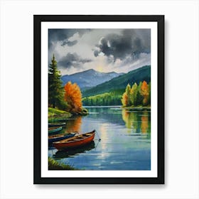 Boats On The Lake Art Print