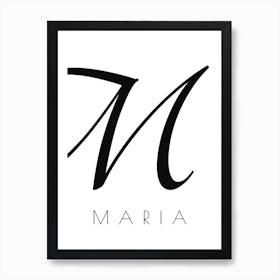 Maria Typography Name Initial Word Art Print