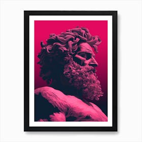  Poseidon In The Style Of Magenta Detailed Depiction 4 Art Print