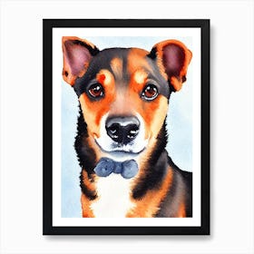 Miniature Pinscher 3 Watercolour Dog Art Print