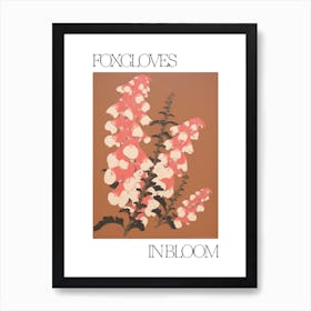 Foxgloves In Bloom Flowers Bold Illustration 3 Art Print