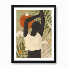 Tropical Girl Green Art Print