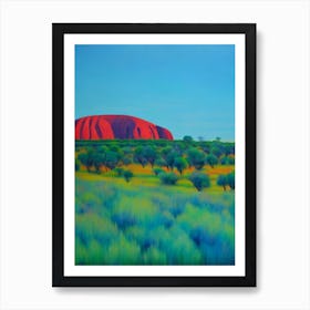 Uluru Blue Oil Painting 1  Art Print