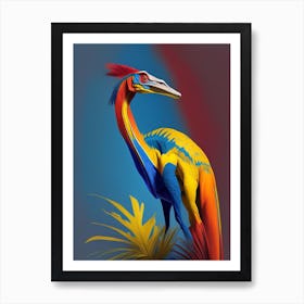 Compsognathus Primary Colours Dinosaur Art Print