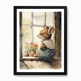 Storybook Animal Watercolour Mouse 3 Art Print