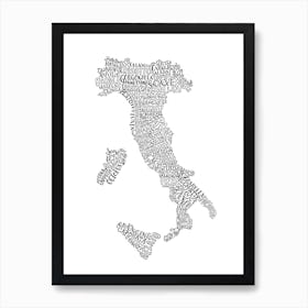 Italy Food Map Art Print