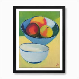 Peach Bowl Of fruit Art Print