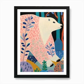 Maximalist Animal Painting Polar Bear 4 Art Print