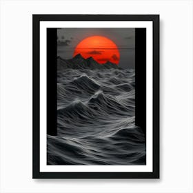 Sunset Over The Ocean 6 Art Print