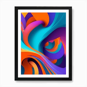 Abstract Colorful Waves Vertical Composition 97 Art Print