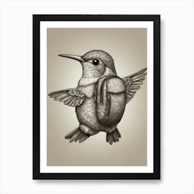 Hummingbird With Backpack 5 Art Print