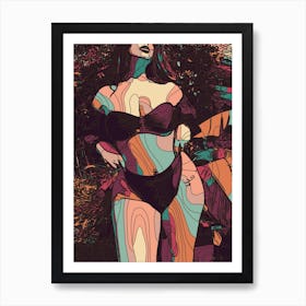 Abstract Geometric Sexy Woman (1) 3 Art Print