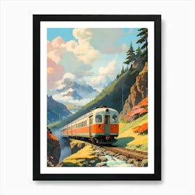 Train In The Mountains 1 Art Print