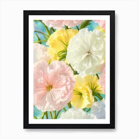 Carnations Pastel Floral 3 Flower Art Print