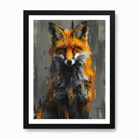 Fox in the autumn forest Art Print