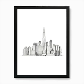 Skyscraper Sketch Art Print