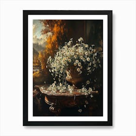 Baroque Floral Still Life Daisy 4 Art Print