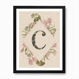 Floral Monogram C Art Print