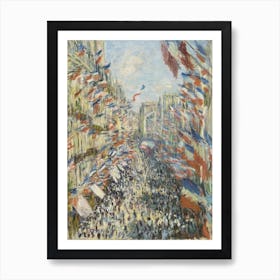 The Rue Montorgueil In Paris, (1878), Claude Monet Art Print