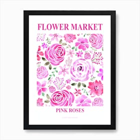 Pink Flower Market Art Print