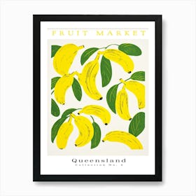 Banana Fruit Poster Gift Queesland Market Art Print