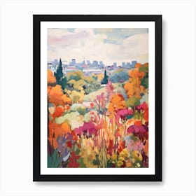 Autumn City Park Painting Echo Park Los Angeles United States 4 Art Print