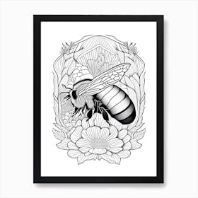 Hibernation Bee 2 William Morris Style Art Print