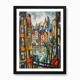 Window View Amsterdam Of In The Style Of Cubism 1 Art Print