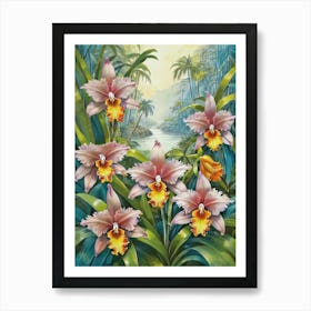 Orchids In The Jungle Art Print