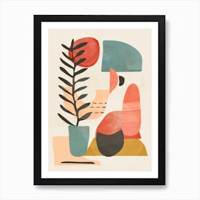 Abstract Plant and Shapes Art Print