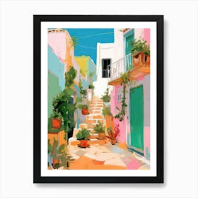 Puglia Italy Green Doors Travel Housewarming Painting Art Print