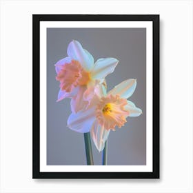 Iridescent Flower Daffodil 1 Art Print