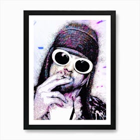 Kurt Cobain Scribble Art Print