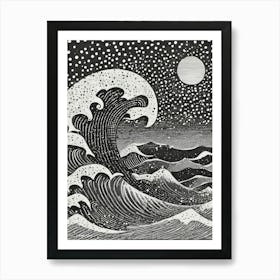 The Great Wave Off Kanagawa Ukiyo-E Style Art Print