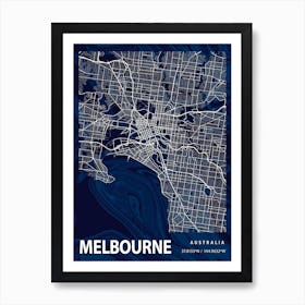 Melbourne Crocus Marble Map Art Print