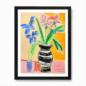 Flower Painting Fauvist Style Orchid 1 Art Print