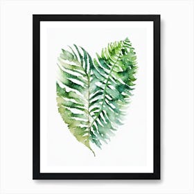 Heart Fern Watercolour Art Print