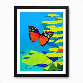 Comma Butterfly Pop Art David Hockney Inspired 3 Art Print