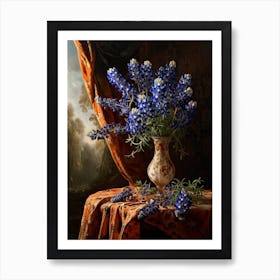 Baroque Floral Still Life Bluebonnet 3 Art Print