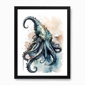 Kraken Watercolor Painting (28) Art Print