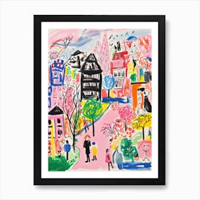 Tokyo, Dreamy Storybook Illustration 1 Art Print