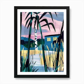 Palm Trees At Dusk Art Print