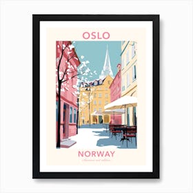 Oslo, Norway, Flat Pastels Tones Illustration 2 Poster Art Print