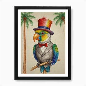 Parrot In A Hat 1 Art Print