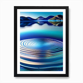 Water Ripples, Lake, Waterscape Holographic 2 Art Print