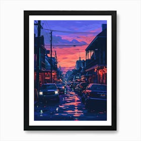 Frenchmen Street Retro Painting 3 Art Print